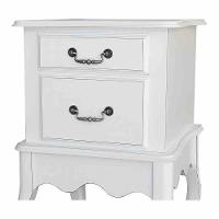 Mesa De Cabeceira Clássica Com Pés Luiz Xv - Branco Laca - 3