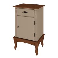 Mesa De Cabeceira 1 Porta E 1 Gaveta Com Pés Luiz Xv - Amêndoa Laca Com Tampo E Base Imbuia Glazer Puxador Concha E Bola - 2