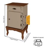 Mesa De Cabeceira 1 Porta E 1 Gaveta Com Pés Luiz Xv - Amêndoa Laca Com Tampo E Base Imbuia Glazer Puxador Concha E Bola - 4