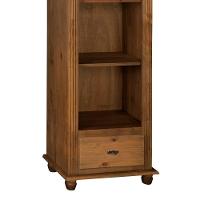 Estante Livreiro De Madeira 3 Prateleiras 1 Gaveta Pés Torneados - Imbuia Glazer - 3