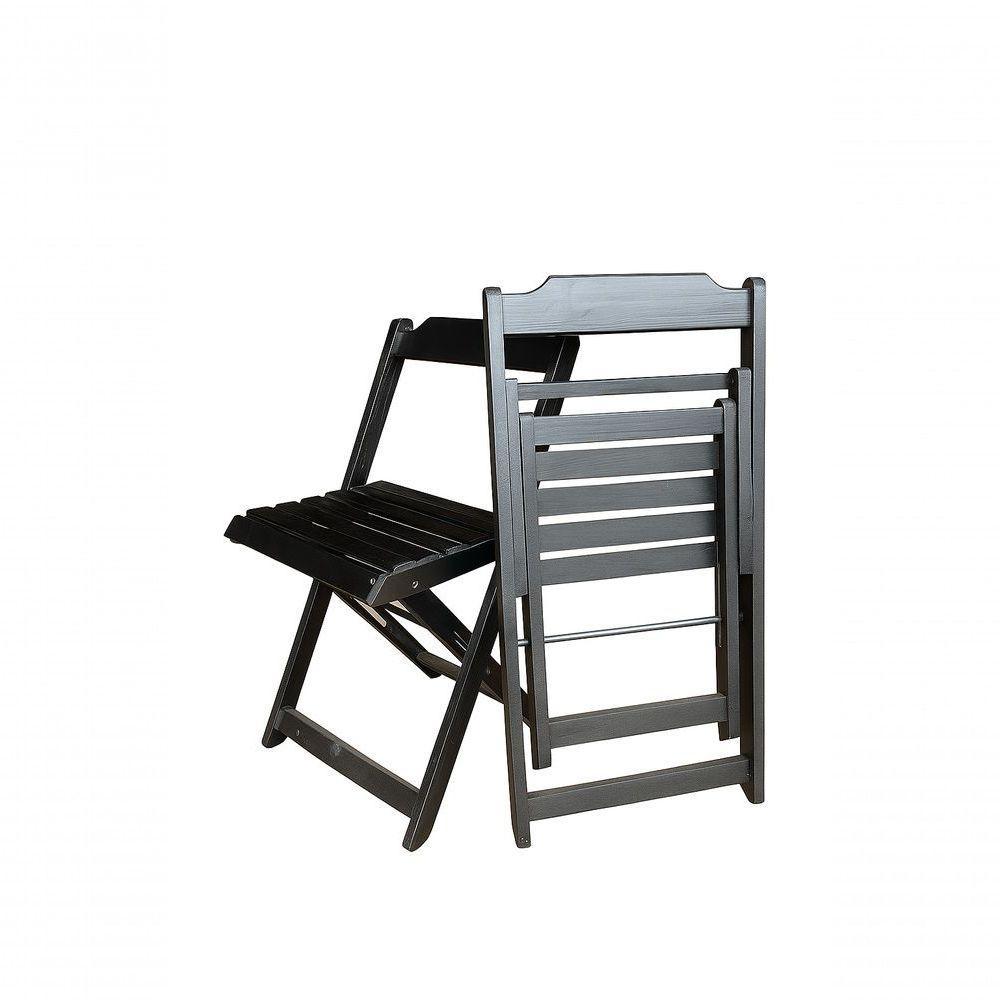 Conjunto Mesa Dobrável 70x70 Tampo Mdf E 4 Cadeiras Dobrável Retrátil Preto - 3