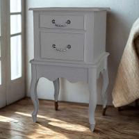 Mesa De Cabeceira Clássica Com Pés Luiz Xv - Cinza Laca - 1