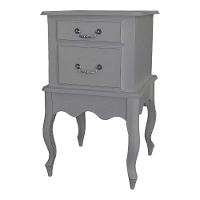 Mesa De Cabeceira Clássica Com Pés Luiz Xv - Cinza Laca - 2