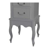 Mesa De Cabeceira Clássica Com Pés Luiz Xv - Cinza Laca - 3