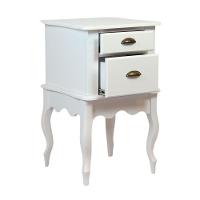 Mesa De Cabeceira Clássica Com Puxadores Concha E Pés Luiz Xv - Branco Laca - 3
