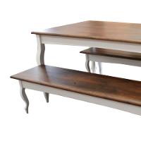 Conjunto De Mesa E Bancos Colonial Com Pés Luiz Xv Nude Laca Com Tampo Imbuia Glazer 180x100 - 8 Lugares - 3