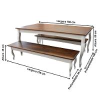 Conjunto De Mesa E Bancos Colonial Com Pés Luiz Xv Nude Laca Com Tampo Imbuia Glazer 180x100 - 8 Lugares - 4