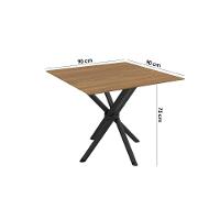 Conjunto: Mesa Sala Jantar Volga C- Tampo De Madeira 90cm E 4 Cadeiras Noruega Preto-nogueira - Marrom - Kappesberg - 5