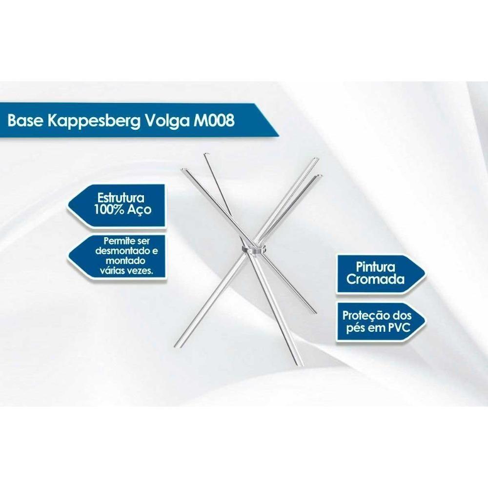 Conjunto: Mesa Sala Jantar Volga C- Tampo De Vidro 95cm E 4 Cadeiras Noruega Niquel - Courano Branco - Kappesberg - 2