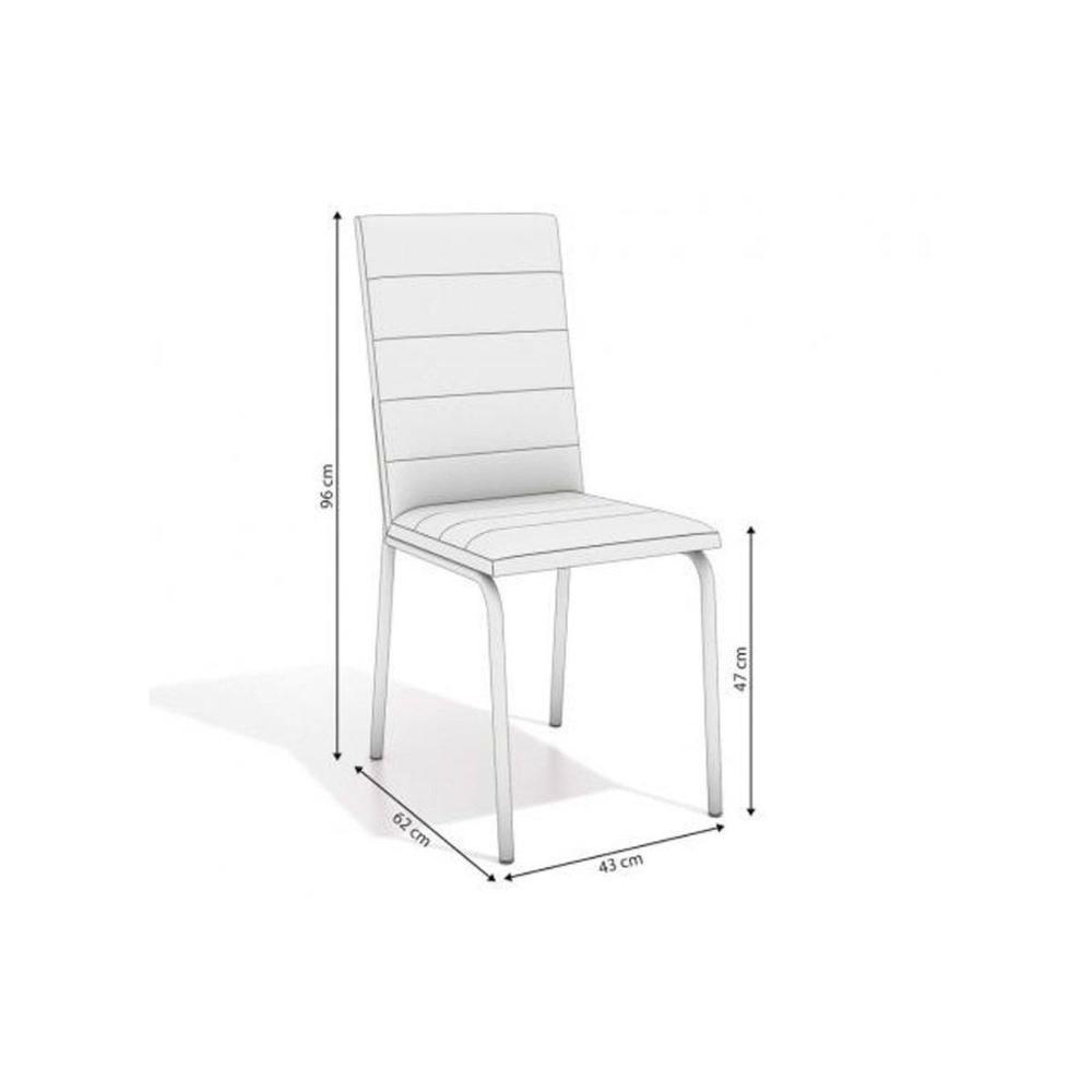 Conjunto: Mesa Sala Jantar Elba C- Tampo De Vidro 150cm E 6 Cadeiras Amsterdã Niquel - Courano Bege - Kappesberg - 4