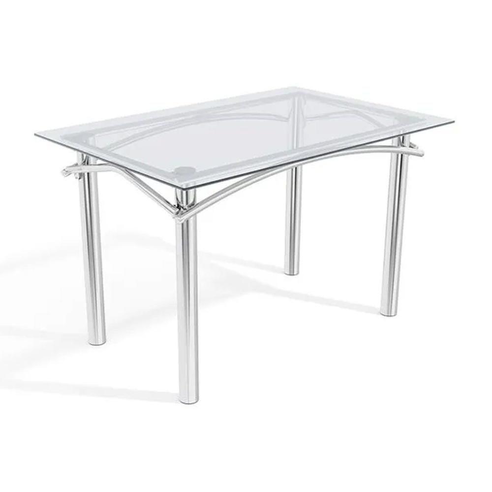 Mesa P- Cozinha Elba C- Tampo De Vidro 120cm Cromada - Kappesberg - 1