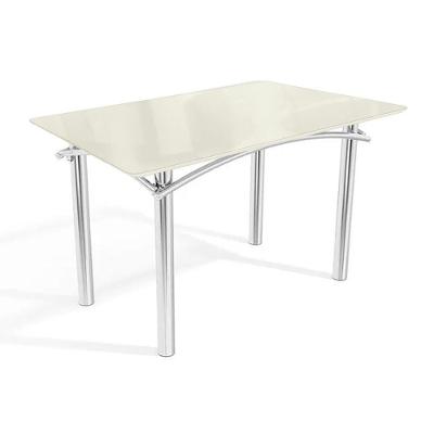 Mesa P- Cozinha Elba Tampo Madeirado C- Vidro 120cm Cromada-off White - Kappesberg
