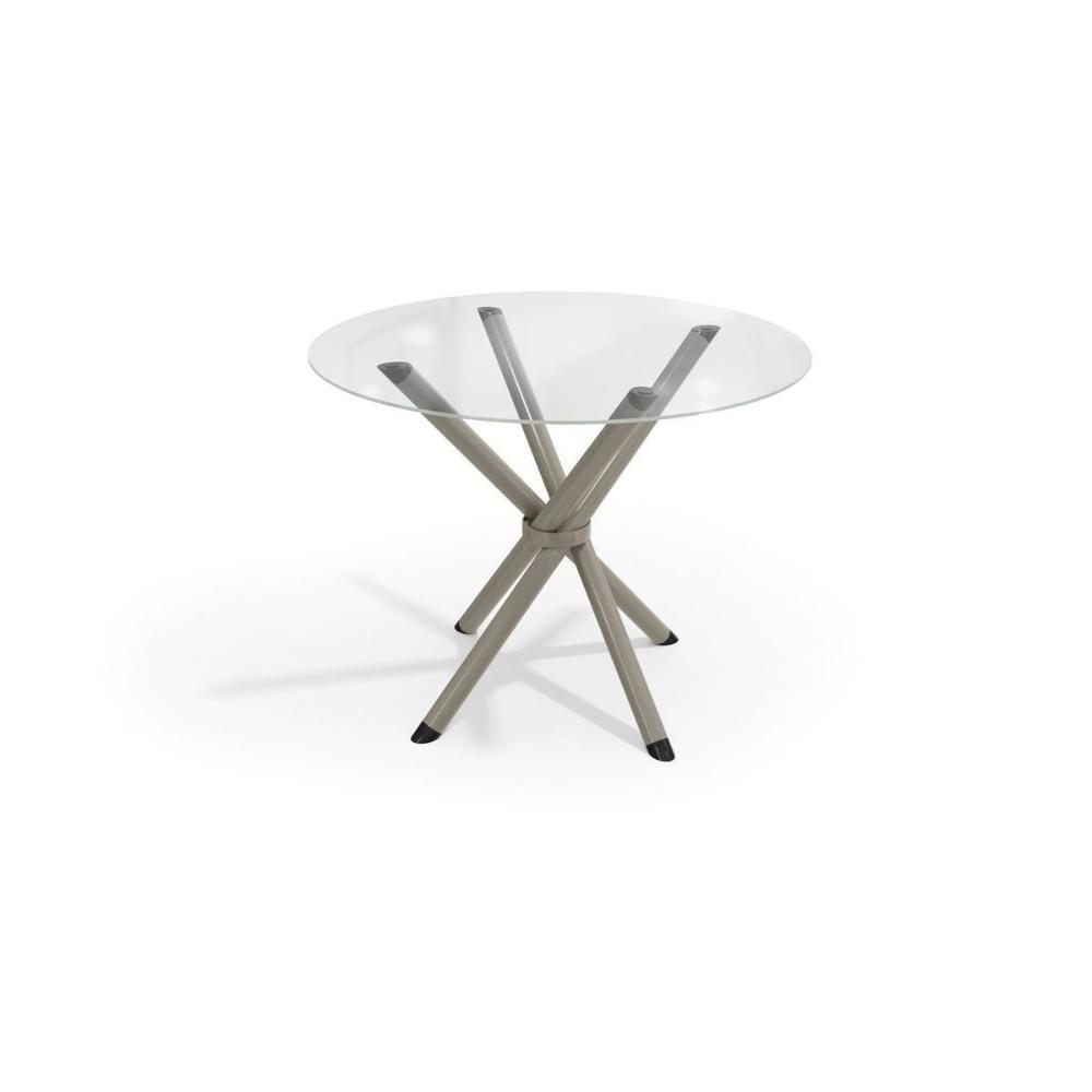 Mesa P- Cozinha Volga C- Tampo De Vidro Redondo 95cm Niquel - Kappesberg - 1