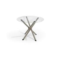 Mesa P- Cozinha Volga C- Tampo De Vidro Redondo 95cm Niquel - Kappesberg - 1