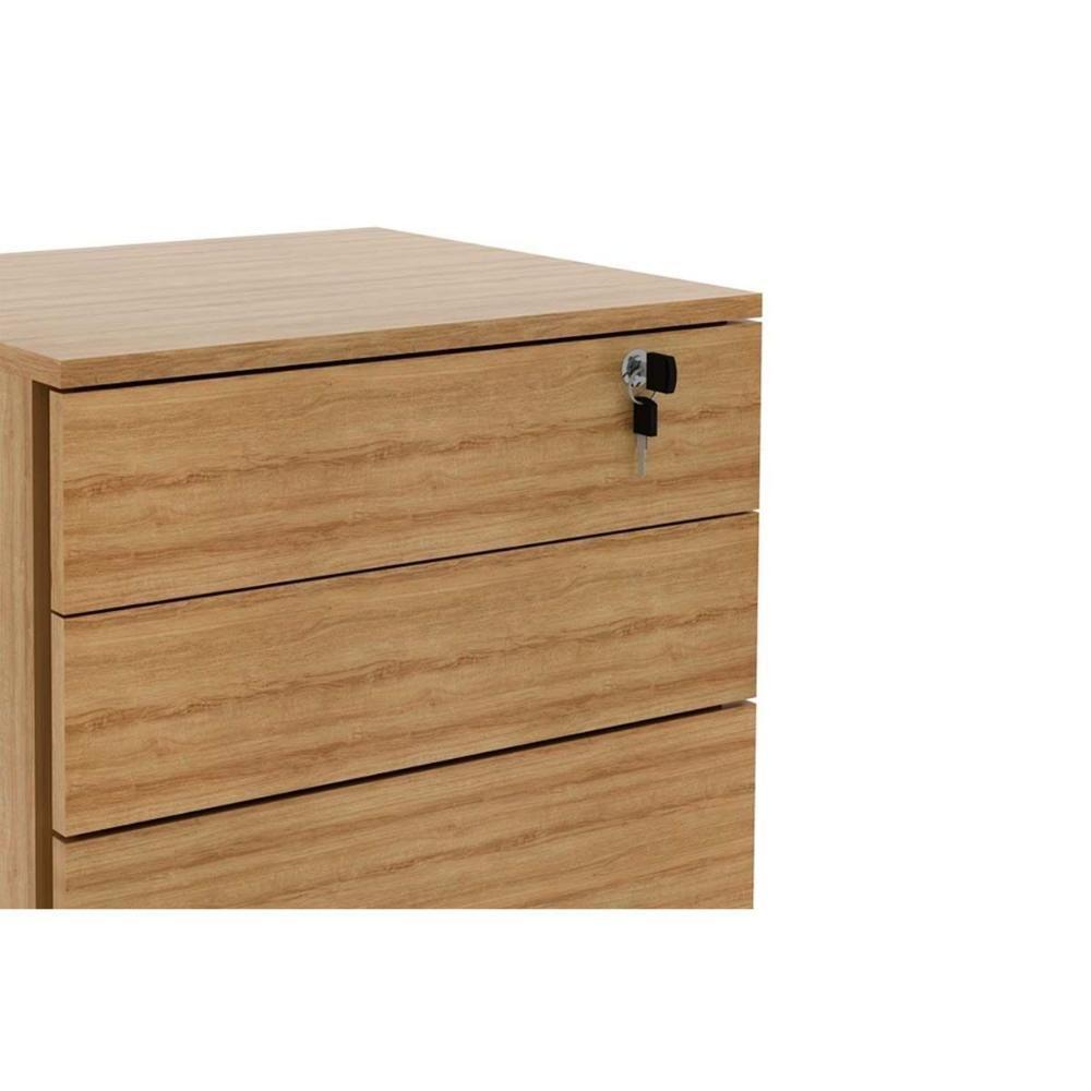 Gaveteiro P- Escritório Me4148 C- Chave E Rodízio Amêndoa - Tecno Mobili - 6