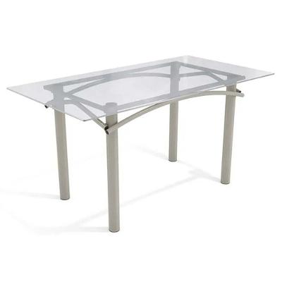 Mesa P- Cozinha Elba C- Tampo De Vidro 150cm Niquel - Kappesberg