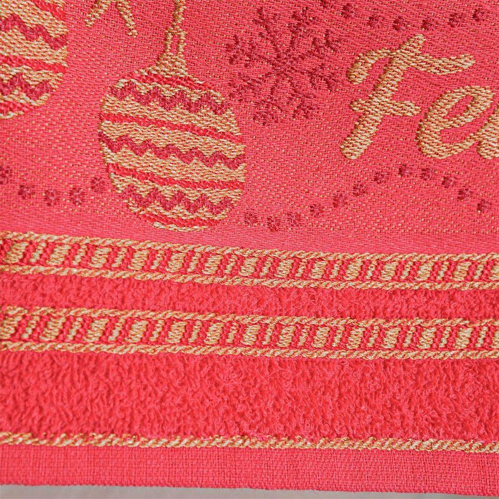 Kit 6 Toalha De Banho Feliz Natal 90% Algodão 400g/m² 68x135cm Bene Casa Vermelho/pérola - 7