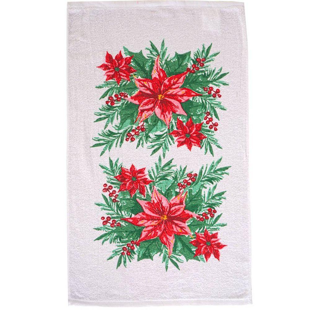 Kit 2 Peças Natalino Pano De Prato E Luva De Forno Bene Casa Flor De Natal - 3