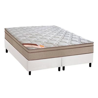 Cama Box Queen: Colchão Molas Pocket Ensacadas Castor Revolution Híbrido + Base Crc Courano White (158x198)