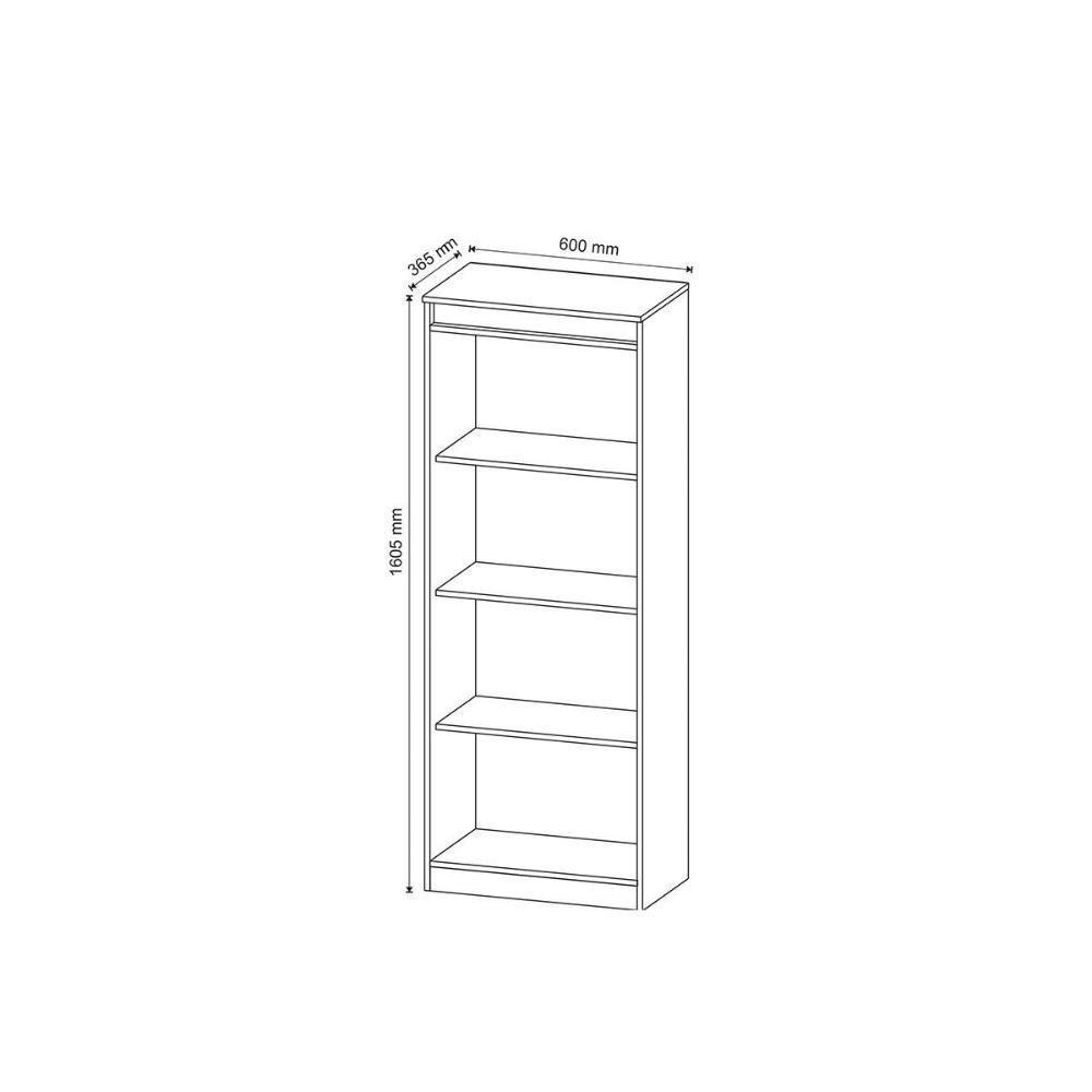 Estante Livreiro Solteiro Me4150 C- 3 Prateleiras Amêndoa - Tecno Mobili - 3