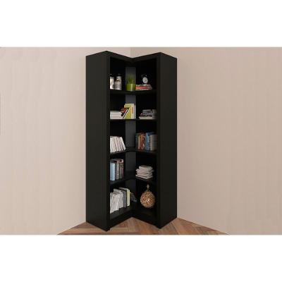 Estante Livreiro Solteiro Me4132 De Canto C- 4 Prateleiras Preto - Tecno Mobili