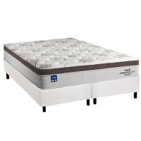 Cama Box Queen: Colchão Molas Pocket Ensacadas Plumatex Personalle + Base Crc Courano White (158x198) - 1
