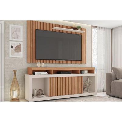 Estante P- Sala Até 60 Pol New Oscar C- Rodízios 180x174cm Freijo-off White - Caemmun