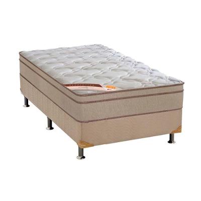 Cama Box Solteiro: Colchão Molas Pocket Ensacadas Castor Revolution Híbrido + Base Crc Suede Clean (88x188)
