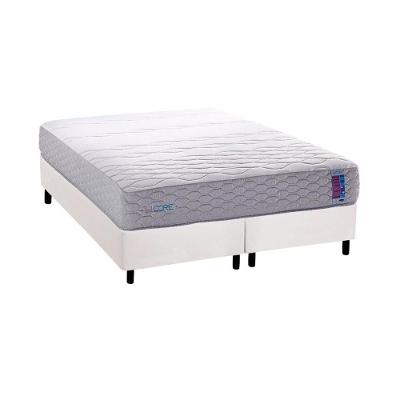 Cama Box Queen: Colchão Ortopédico Herval D33 - Ag 65 Feelcore + Base Crc Courano White (158x198)