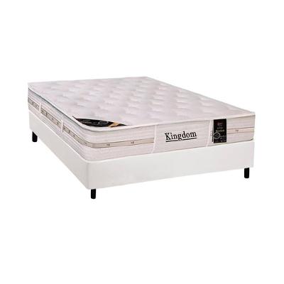 Cama Box Casal: Colchão Molas Pocket Ensacadas Castor Kingdom Aloe Vera + Base Crc Courano White (138x188)