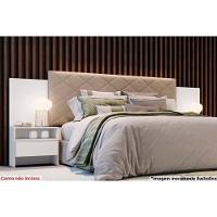 Painel Cama Box Madeirado Casal Everest Plus C- 2 Mesas E 2 Gavetas Neve - Novo Horizonte - 1