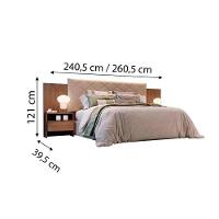 Painel Cama Box Madeirado Casal Everest Plus C- 2 Mesas E 2 Gavetas Neve - Novo Horizonte - 3