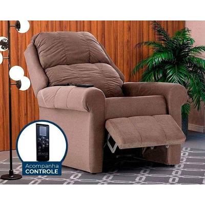 Poltrona Reclinável MH 1216 Two Way com Massagem Suede Castor Marrom Herval