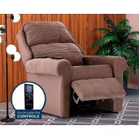 Poltrona Reclinável C- Massagem P- Sala Mh 1216 Two Way Suede Castor - Herval - 1
