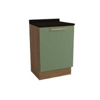 Balcão Cozinha P- Cooktop C- Tampo Botanic M629 C- 1 Porta 60cm Nogueira-oliva-preto - Kappesberg - 1