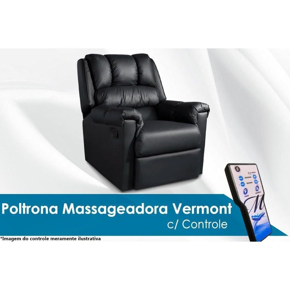 Poltrona Reclinável C- Massagem P- Sala Vermont Zero Wall Courano Preto - Probel - 2
