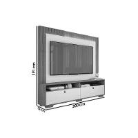 Estante P- Sala Até 70 Pol Fox 2.0 C- Pés 200x191cm Freijo-off White - Caemmun - 2