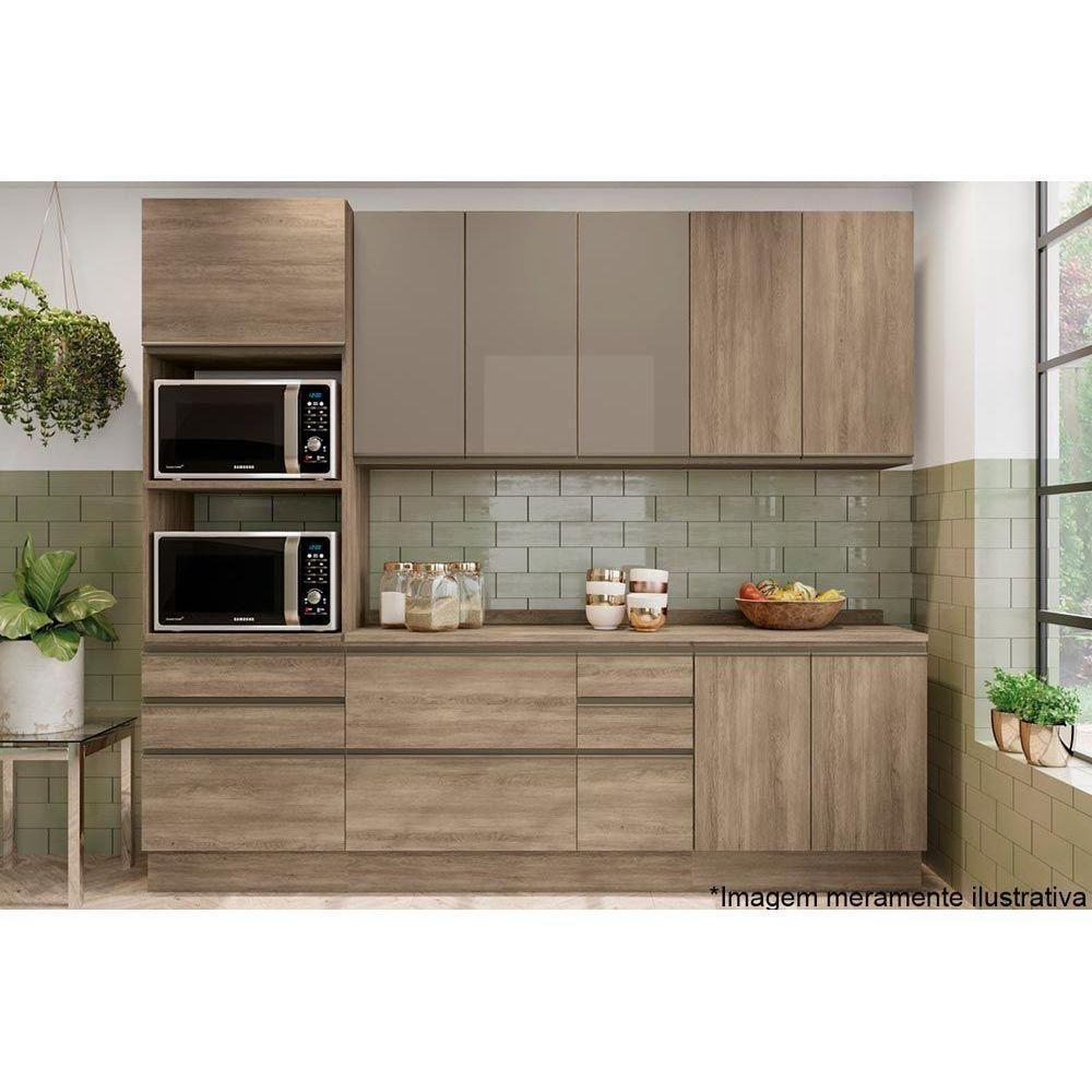 Balcão Cozinha P- Cooktop C- Tampo Maxxi G744 C- 2 Portas 80cm Nogal-preto Brilho - Kappesberg - 4