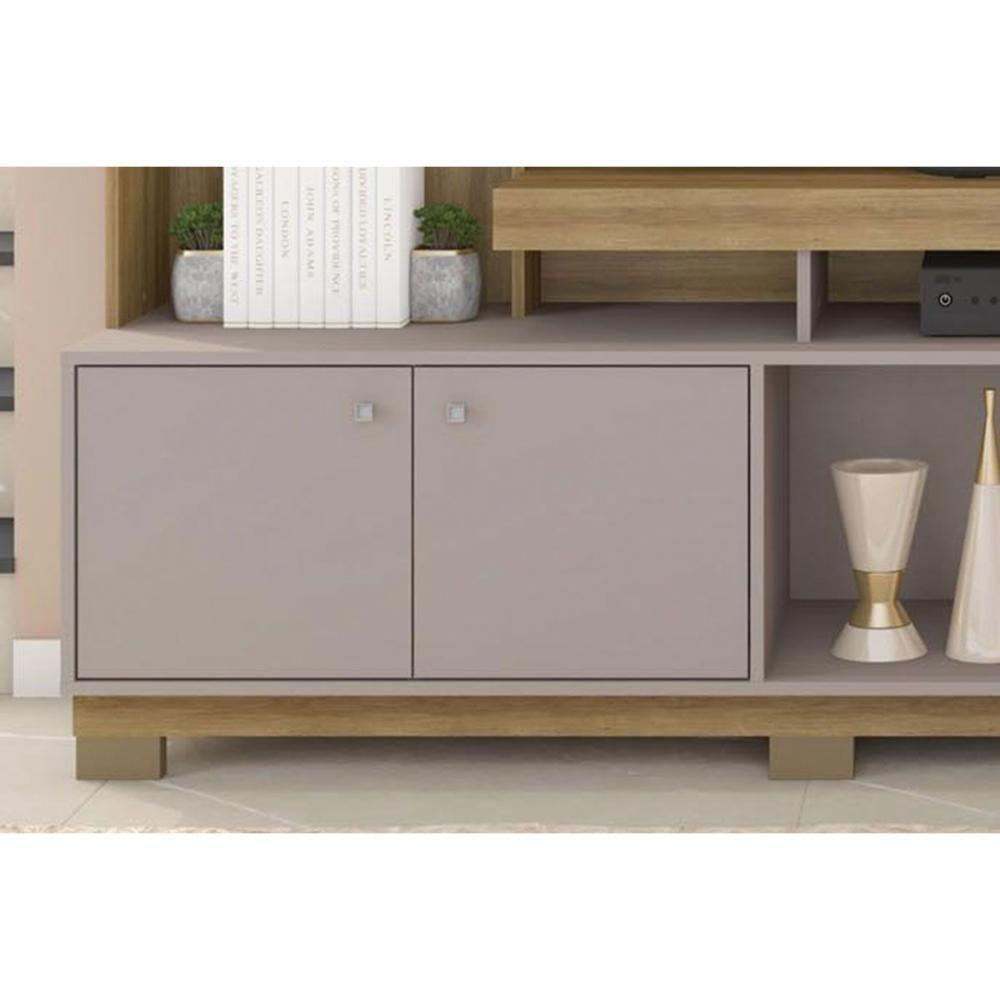 Estante P- Sala Até 70 Pol Formosa C- Nicho E Pés 210x207cm Nogueira San Remo-off White - Caemmun - 8