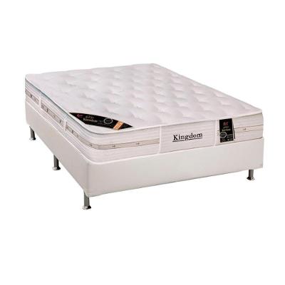 Cama Box Casal: Colchão Molas Pocket Ensacadas Castor Kingdom Aloe Vera + Base Crc Courano White (138x188)