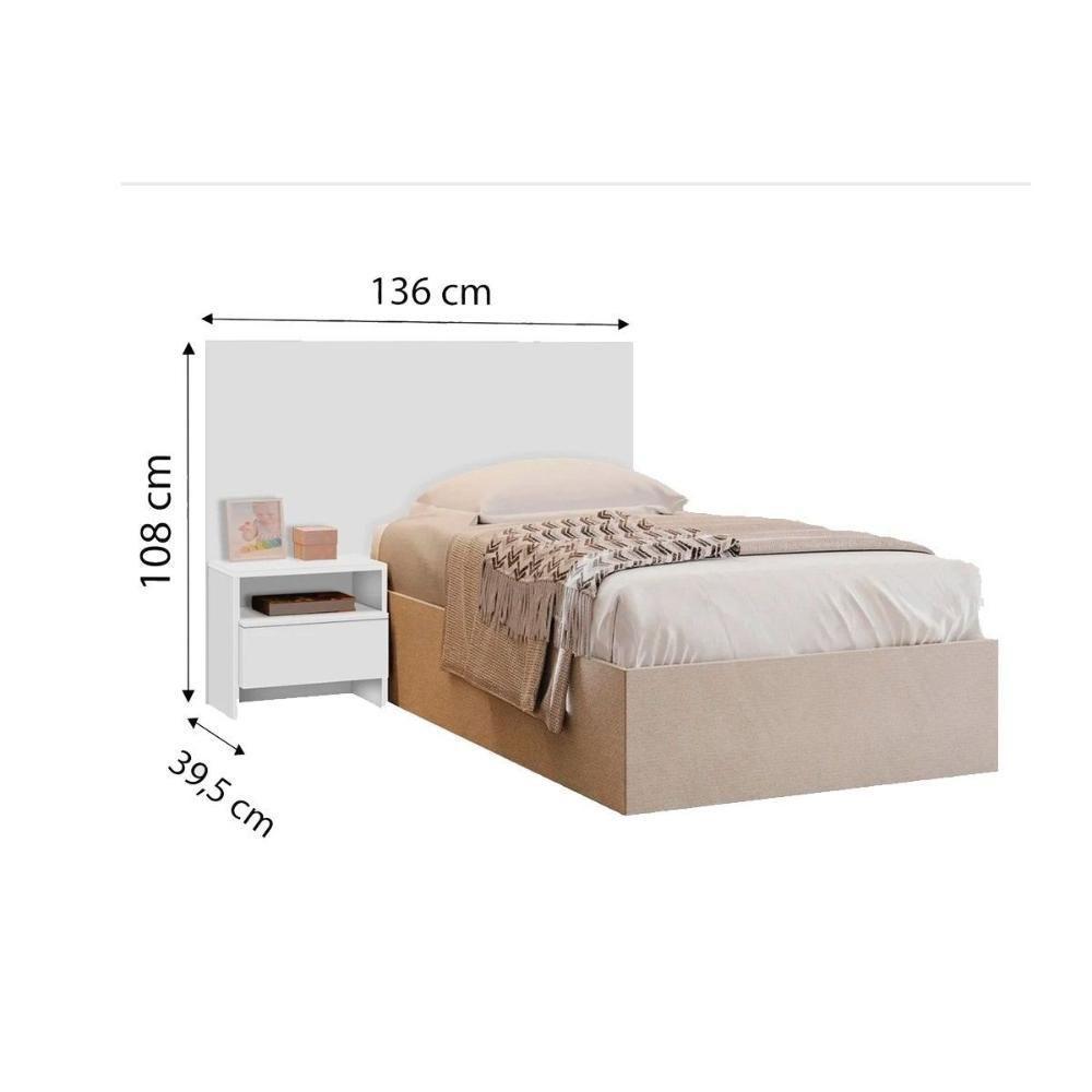 Painel Cama Box Madeirado Solteiro Prime C- 1 Mesa E 1 Gaveta Cumaru-fendi 25 - Novo Horizonte - 2