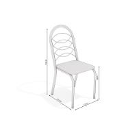 Conjunto: Mesa Sala Jantar Volga C- Tampo De Madeira 90cm E 4 Cadeiras Holanda Cromado-nogueira - Branco - Kappesberg - 4