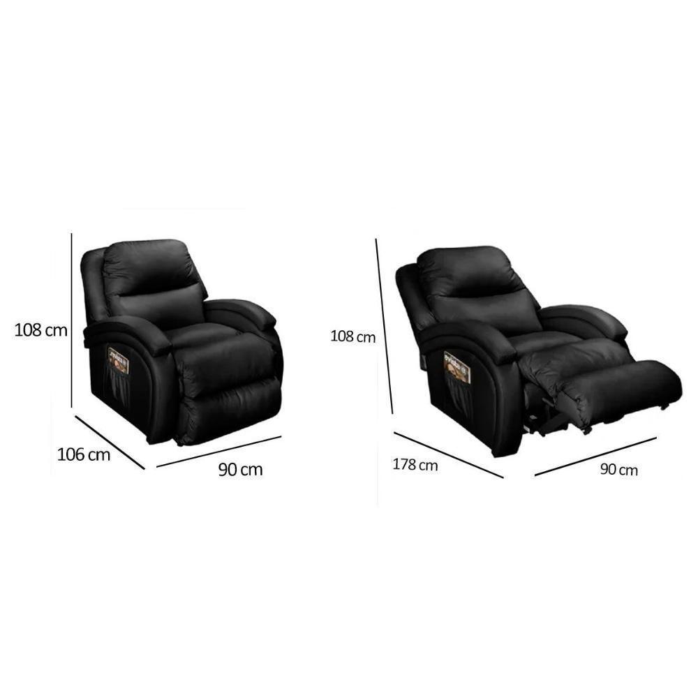 Poltrona Reclinável C- Massagem P- Sala Motorizada Vibro Divino Urbany Zero Wall Giro E Balanço Courano Bege - Probel - 7