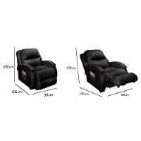 Poltrona Reclinável C- Massagem P- Sala Motorizada Vibro Divino Urbany Zero Wall Giro E Balanço Courano Bege - Probel - 7