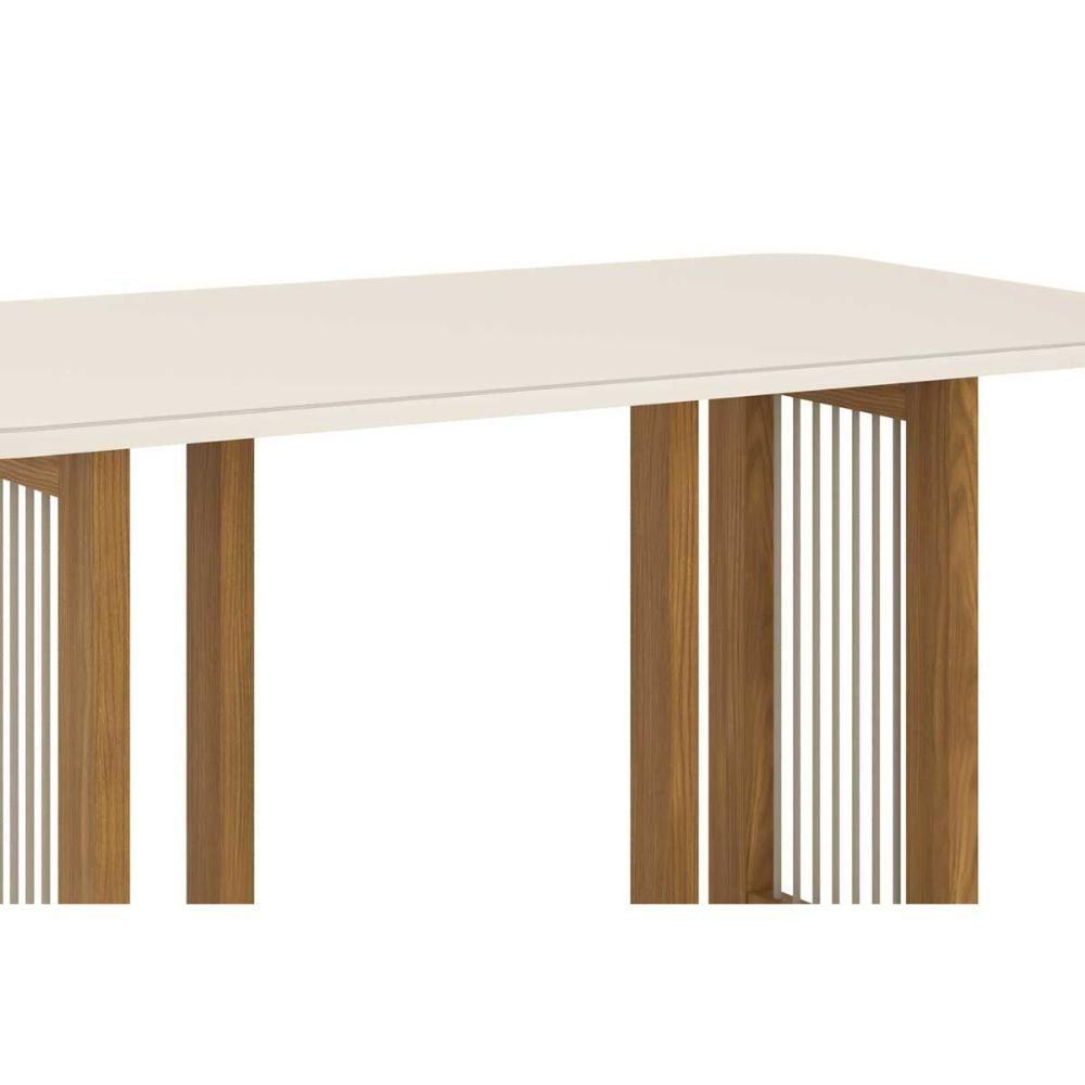 Mesa P- Cozinha Yara Sc79 C- Tampo Madeirado C- Vidro Curvo 160x90cm Nature - Henn - 7