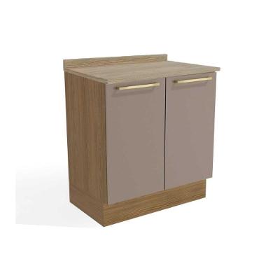 Balcão Cozinha P- Cooktop C- Tampo Botanic M623 C- 2 Portas 80cm Nogueira-fendi-nogueira - Kappesberg