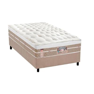 Cama Box Solteiro: Colchão Molas Pocket Ensacadas Castor Silver Star Air + Base Crc Suede Clean (88x188)