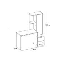 Mesa Escrivaninha Juvenil C- Armário Office Morada C- 1 Porta E 1 Gaveta Amendola-grafito - Demóbile - 3