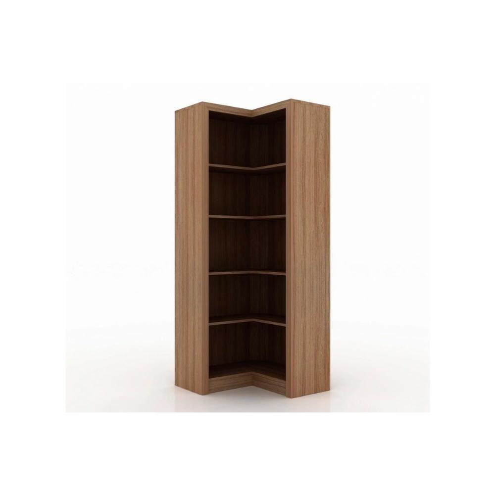 Estante Livreiro Solteiro Me4132 De Canto C- 4 Prateleiras Amêndoa - Tecno Mobili - 1