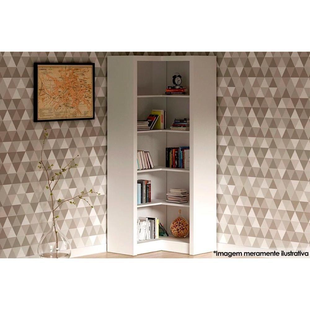 Estante Livreiro Solteiro Me4132 De Canto C- 4 Prateleiras Amêndoa - Tecno Mobili - 5